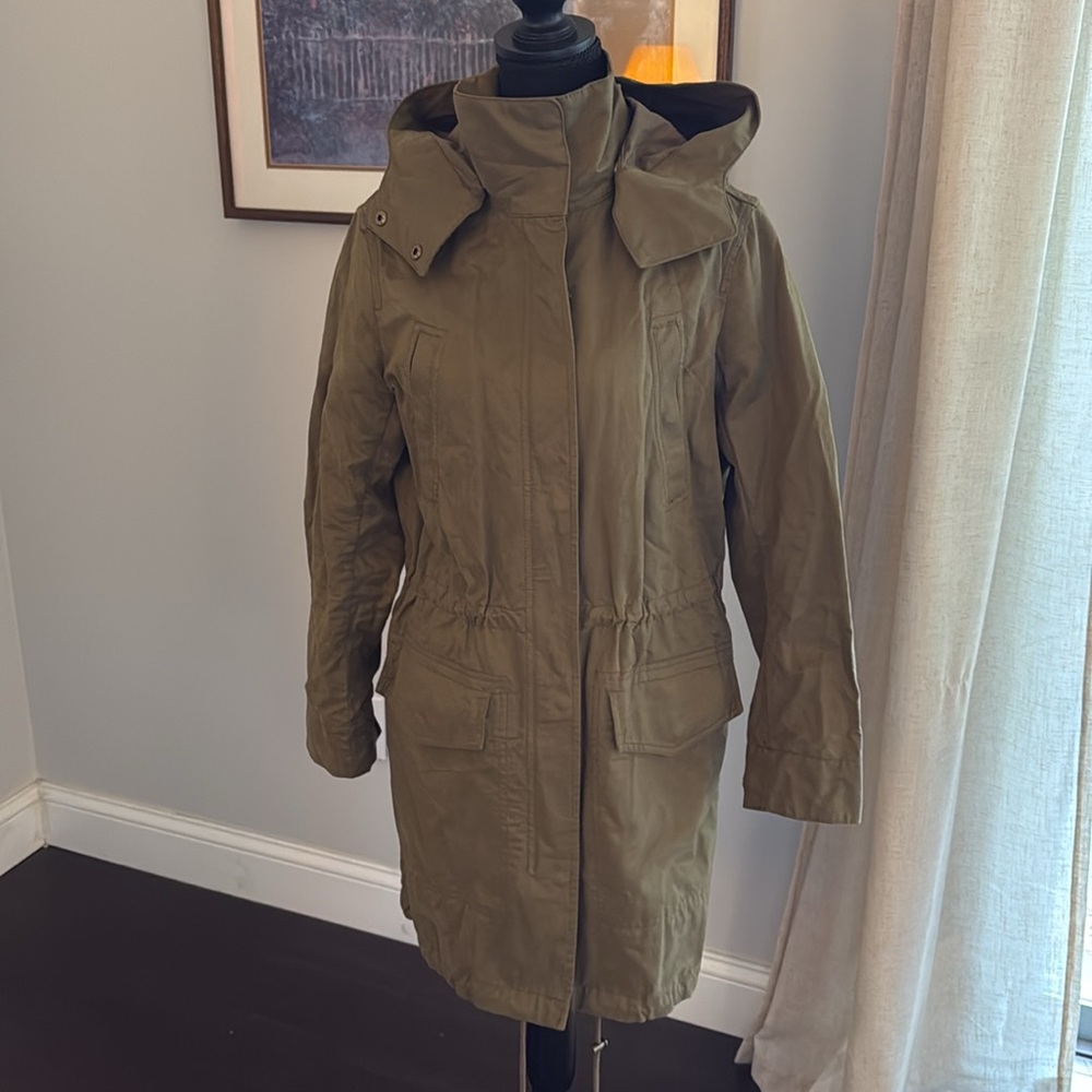 H&M Olive Green Utility Jacket - Size 6 - Picture 1 of 10